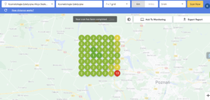 Siatka pozycji w mapie Google